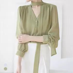 클라셰 (77까지)오피스레이디무드블라우스+스카프SET_B4M0186