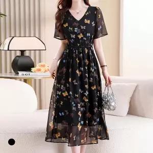 KARRA 컬러나비쉬폰원피스_A5M0319