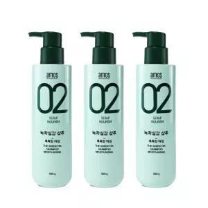 아모스 녹차실감 샴푸액 중건성 500g 3개
