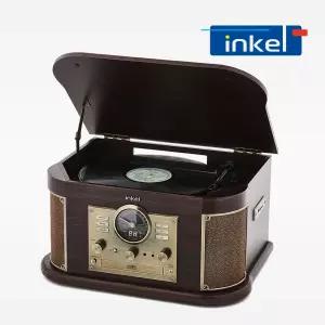 인켈 IK-A1090LP 올인원 LP 턴테이블 플레이어 블루투스 스피커 오디오 CD플레이어 라디오