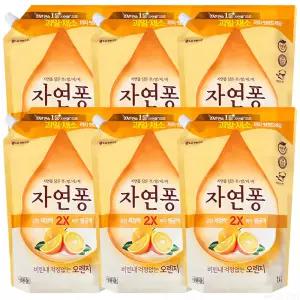 엘지생활건강 자연퐁 오렌지 주방세제 리필 1.4L 6개
