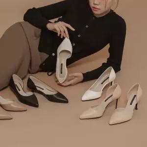 SOVO [소가죽VER.] 리에크 사이드오픈 스틸레토힐 5cm 7cm 9cm