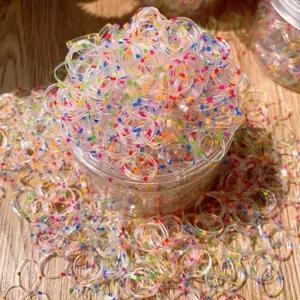 투명 미니밴드 1000개세트/머리/고무줄/헤어/유아/머리끈/악세사리/밴드/여성/헤어끈/고무끈/아동/미니