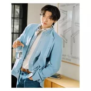 [빈폴멘][신상40%OFF]칼라넥 카디건  스카이 블루 (BC515AC14Q)