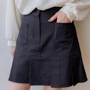 핀턱 주름 뒷밴딩 미니스커트 속바지 면 A라인 여성 빅사이즈