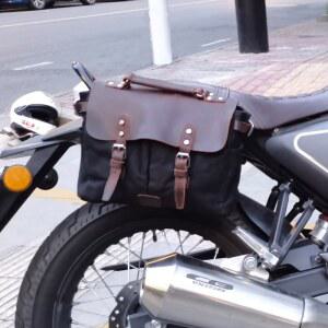 빈티지 오토바이 사이드 가방 박스 사이드백 캔버스 방수