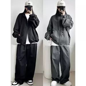 [하프클럽/]투웨이 하프넥 집업 와이드 세트 루즈핏 바람막이 트레이닝 세