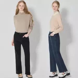 [최초가 159800원]2SET 헤리티지 버튼 기모 스트레이트 데님 팬츠 2종세트 택가격 159800원)