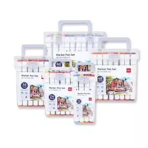 델리 트윈마카 60색 마카펜세트 삼각 트윈 디자인 마카펜