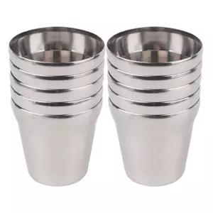 스텐레스 물 컵 10개입/식당/휴게소/스댕컵/스텐/잔/업소/물컵/급식/스텐컵/회사/병원/구내/단체/급식소