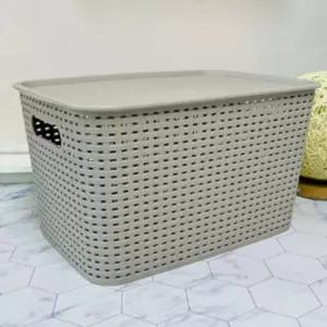 뚜껑 덮개 장난감 의류 빨래 바구니 플라시틱 수납함 리빙박스 대형 색상랜덤