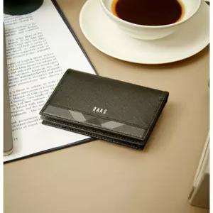 닥스 액세서리 남성 25SS [스테디셀러] 블랙 체크배색 소가죽 명함지갑 WBHO5E801BK