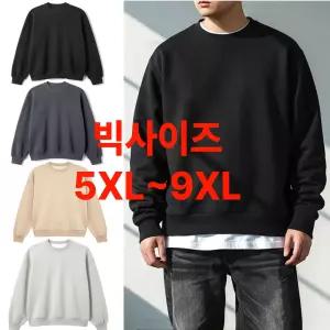 맨투맨 거인옷 빅사이즈 4XL~9XL 미니특양면 큰옷 박스티 플러스사이즈 헤비웨이트 진짜빅티 