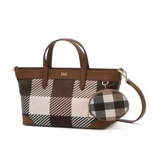 닥스 액세서리 여성 24FW [스테디셀러] 브라운 체크 소가죽 토트백 WCBA4F833W2