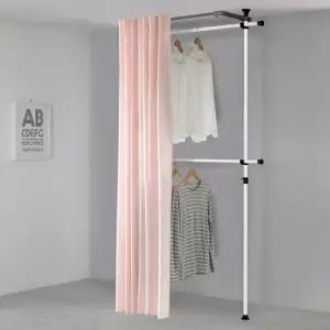 왕자 심플2단커튼행거_플레인 슈가핑크_450 PP)