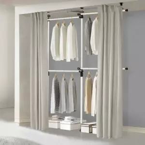 왕자 심플4단커튼행거_노블리안 웜브라운_451 NOW)