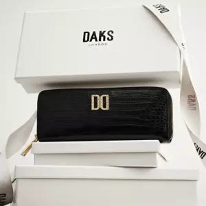 닥스 액세서리 26SS [벨포드] 블랙 DD로고 소가죽 지퍼 장지갑 DCWA6E298BK