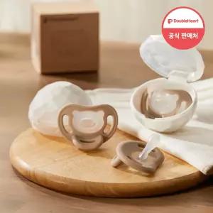 더블하트 소프트버디 에코 쪽쪽이 1개+1개 (올실리콘+전용케이스)