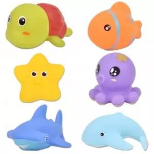 러버 목욕놀이 인형 6종 세트 바다친구 피규어 물놀이 모래놀이 역할놀이/물고기/모형/뜰채/목욕/장난감