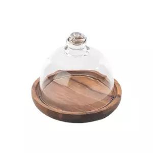 유리돔 투명 케이크 덮개 플레이팅 보관 커버 디저트 플레이트 원형