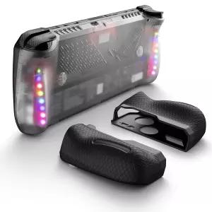 JSAUX RGB 투명 백 플레이트 ROG Ally X 호환 케이스 액세서리 실리콘 그립 및 쿨링 모듈 포함 DIY 교체용