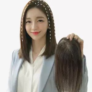 고운머리 GB02 여자 인모 수제 불파트 정수리 부분가발 중형 30cm