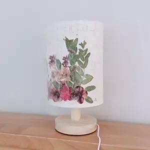 압화 DIY 원통형 테이블 스탠드 우드 램프 LED 꽃조명 무드등 취침등 공방 공예 한지등