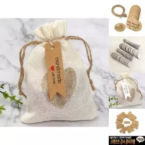 (100p) 크라프트 리본 핸드메이드라벨 종이텍/라벨/선물/포장지/소품/태그/네임텍/기프트/라벨택/꼬리표