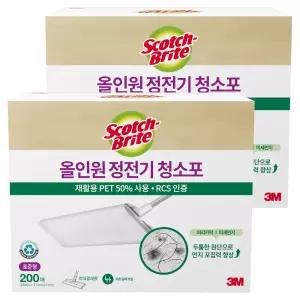 스카치브라이트 올인원 청소용품 정전기 청소포 200매 2개
