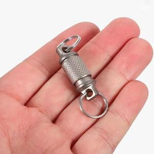EDC 티타늄 합금 키체인 퀵 릴리즈 버클 360 ° 회전식 미니 휴대용 커넥터 도구 스테인리스 키링 포함
