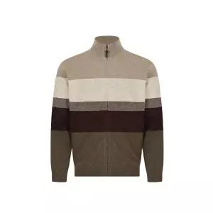 올젠 배색 니트집업 가디건 (ZPB4EC181)