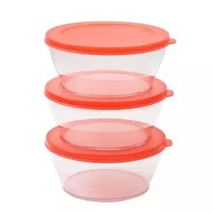 타파웨어 크리스탈 볼 대형 3P no.539 반찬통 냉장고 음식 식재료 이유식 밑반찬 샐러드 요거트 밀폐용기