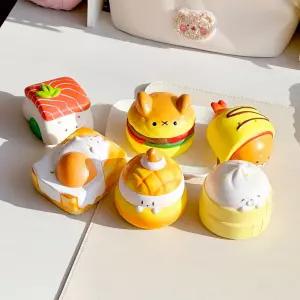 간식 빵모양 손으로만지작 말랑이 스퀴시