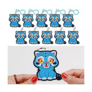 ( 10개 배송료X )푸른 호랑이 보석십자수 키링 케데헌 굿즈 만들기