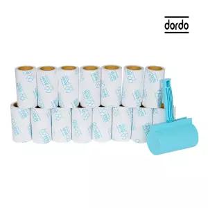 (도르도) 돌돌이 테이프크리너100핸들+통통리필16개/찍찍이/클리너/밀대/롤테이프/청소기/의류/머리카락