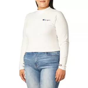 Champion 여성용 긴소매, 화이트.