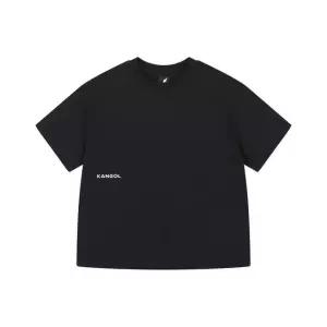 캉골키즈 레터링 오버핏 숏 슬리브 티셔츠 SB 0050 블랙