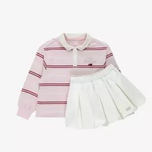 뉴발란스키즈(NB Kids) NBgC_카라 스트라이프 티셔츠 + 벌룬 스커트 셋업 NK9YG188