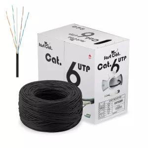 국산 동일전선 방수 옥외용 UTP 기가 랜선 CAT6 300M 블랙 박스 롤 랜케이블 실외용 통신선 외부 인터넷선