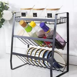 양념 수납 선반 싱크대 조미료 정리 주방 양념 선반 용품 트레이 수납장 테이블 정리함 다용도 보관 건조