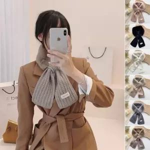 여성 인조퍼목도리 부드러운 눈꽃짜임 니트 퍼 머플러