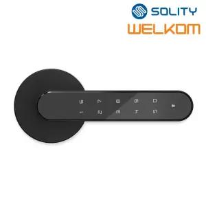 솔리티 ART L10 블랙 목문용 디지털도어락 비밀번호 무타공 번호키 방문손잡이 사무실 판넬문 나무문용 비상전원 에티켓기능 음량조절(무음포함 4단계) 백세트조절가능 