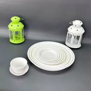 국내 플라스틱 원형 화분 받침 화이트 소형 중형 1호 2호 3호 4호 5호 6호 물받침대