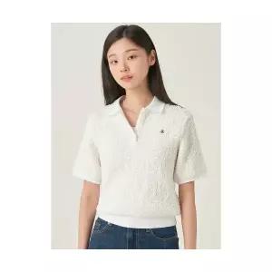 빈폴 BEANPOLE LADIES 주름 소재 반소매 폴로 티셔츠 화이트 (BF5742C991) BF5742C991 113171