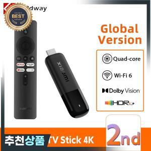 샤오미 TV 스틱 4K 2ND GEN 2025 글로벌 버전 블루투스 WIFI6 돌비 비전 동글 휴대용 스트리밍 미디어 2GB