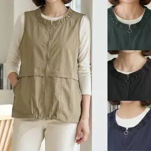 [엄마옷 ] 채연라운드집업조끼