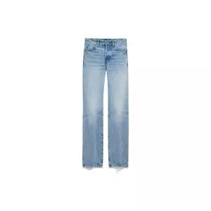 [생로랑] 로우 라이즈 스트레이트핏 블루 데님 팬츠 124550510