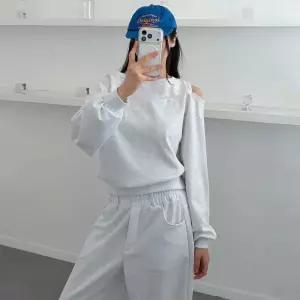 TE 면혼방 루즈핏 간절기 데일리 홈웨어 어깨트임 와이드팬츠 봄 맨투맨 트레이닝세트