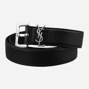 [생로랑] 모노그램 블랙 가죽 벨트 634440 DTI0E 1000 148346035