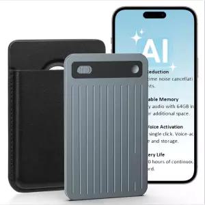 AI 음성 녹음기 - 노이즈 감소 기능이 있는 스마트 디지털 음성-텍스트 전사 64GB 저장 공간 원클릭 녹음